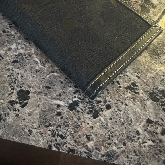 Coach Signature Black Women's Checkbook Wallet - Picture 5 of 8